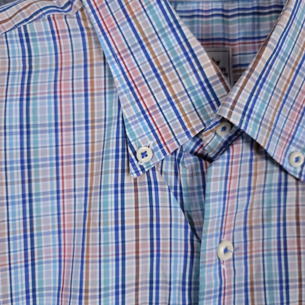 Peter Millar Crown Finish Shirt Mens Size XL Check Long‎ Sleeve Button Up - Picture 3 of 11